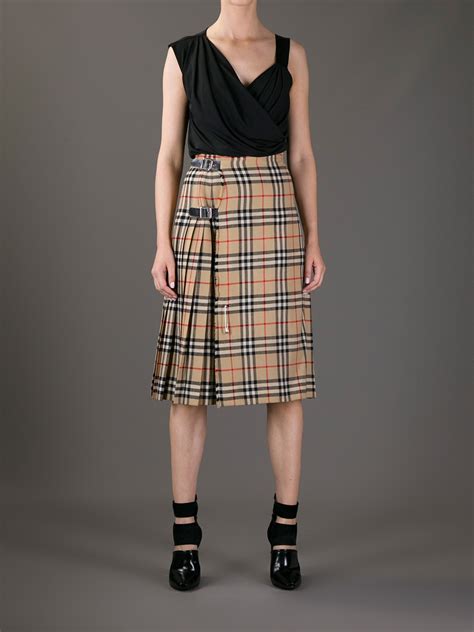 burberry london women's checked black white pencil skirt|burberry skirts for women.